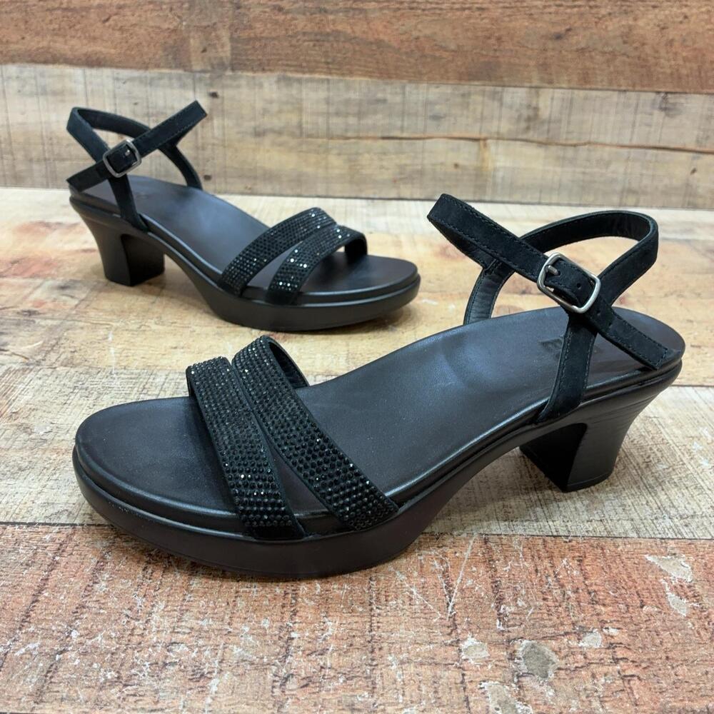 Abeo Faith 2360 Sandals Womens Size 7 37.5 Black Leather Slingback Comfort Shoes